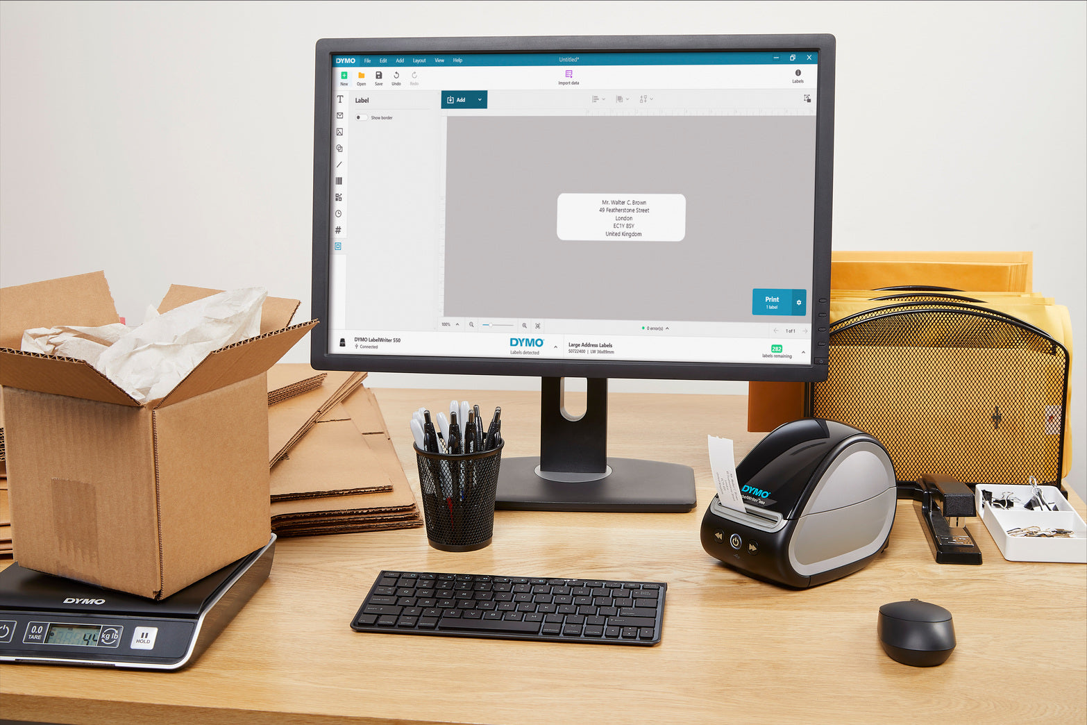DYMO LabelWriter 550 – Etikettendrucker, Thermodirekt, USB, 300 dpi, für LabelWriter-Etiketten bis 62 mm