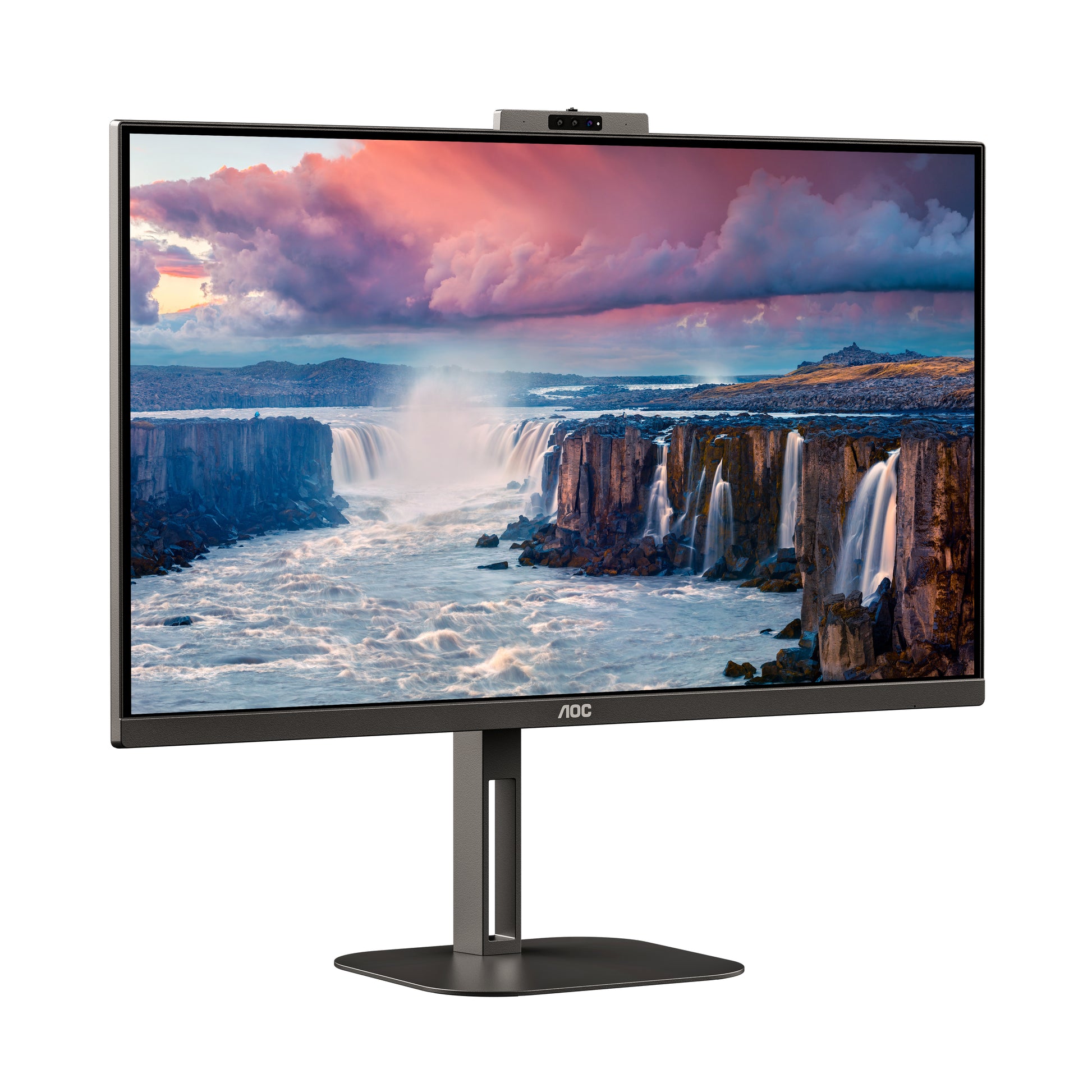 AOC Q27V5CW/BK – Monitor, 27", IPS, 75 Hz, 300 cd/m², Webcam, USB-C, Lautsprecher, VESA 100 × 100, Schwarz