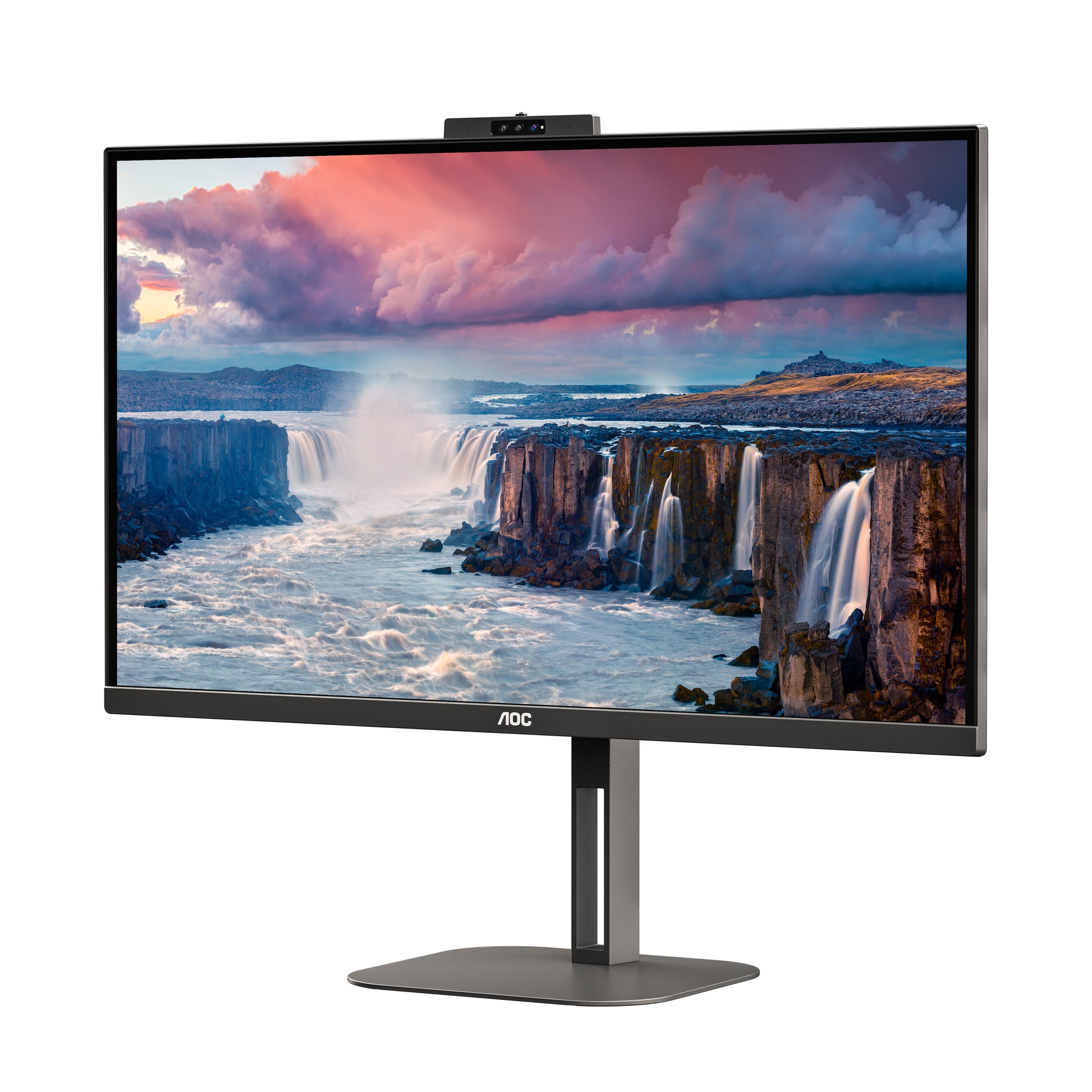 AOC Q27V5CW/BK – Monitor, 27", IPS, 75 Hz, 300 cd/m², Webcam, USB-C, Lautsprecher, VESA 100 × 100, Schwarz