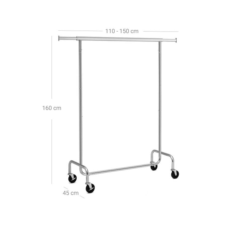 Songmics HSR11S Garderobenständer – Metall – Silber – 1'600 mm