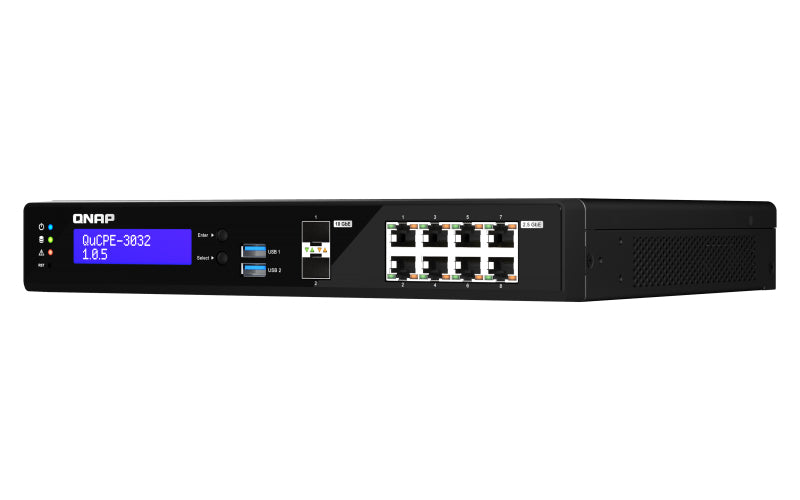 QNAP QuCPE-3032-C3558R-8G – VPN-Router – 8×2,5G, 2×10G SFP+, rackfähig