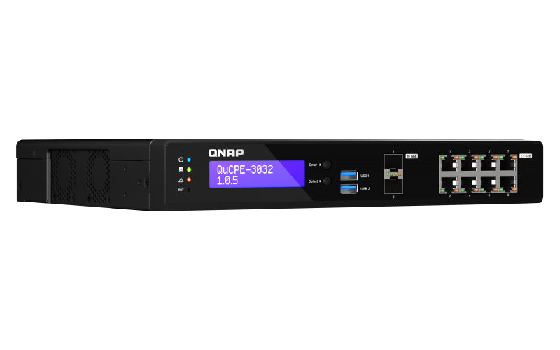 QNAP QuCPE-3032-C3558R-8G – VPN-Router – 8×2,5G, 2×10G SFP+, rackfähig