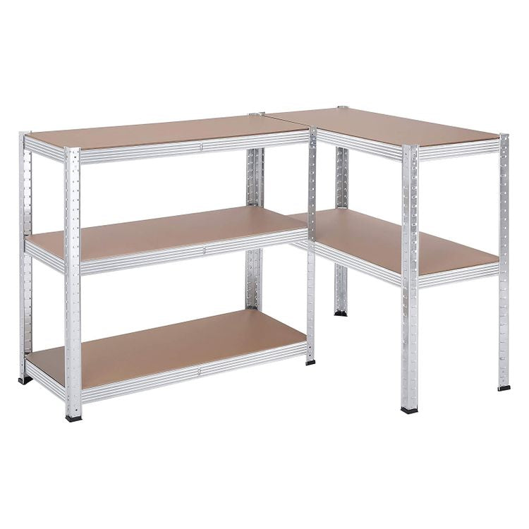 Songmics Lagerregal – freistehend – je 5 Böden – 40 × 90 × 180 cm – 175 kg pro Boden – Silber – 2er-Set