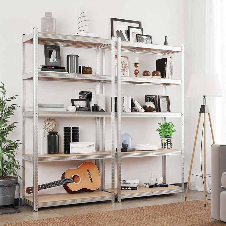 Songmics Lagerregal – freistehend – je 5 Böden – 40 × 90 × 180 cm – 175 kg pro Boden – Silber – 2er-Set