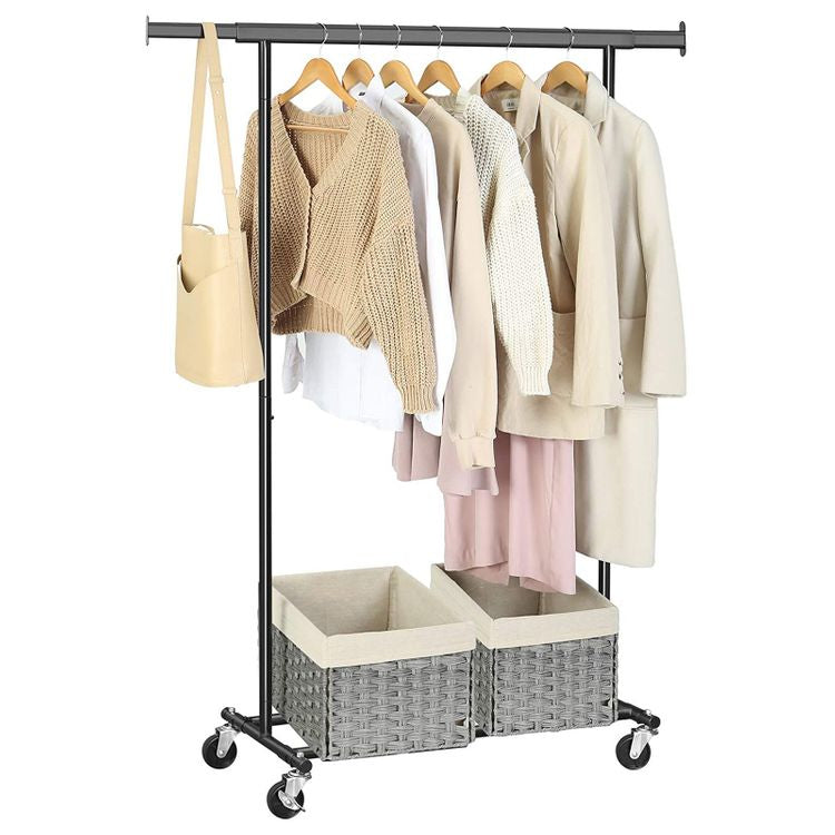 Songmics HSR13BKV1 Garderobenständer Schwerlast 90 kg – Eisen – Schwarz – 1'600 mm
