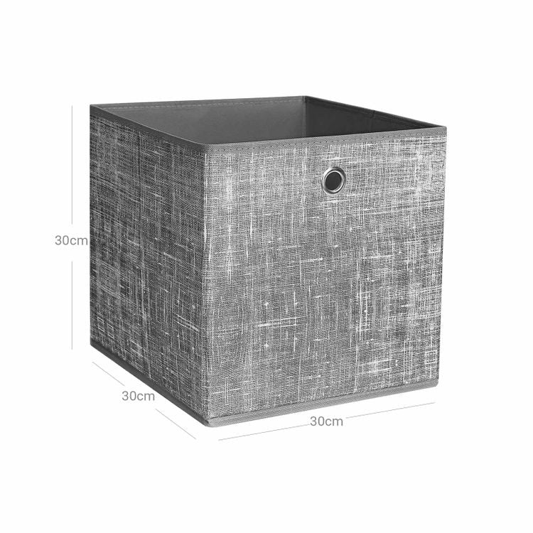 Songmics Klappbox – faltbar – Textil – grau – 300 × 300 × 300 mm – 6 Stück