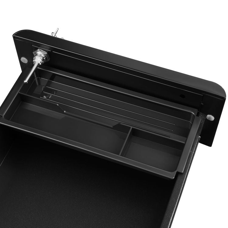 Songmics OFC030B01 – Rollcontainer, 3 Schubladen, abschliessbar, 460 × 300 × 592 mm, schwarz, Stahl