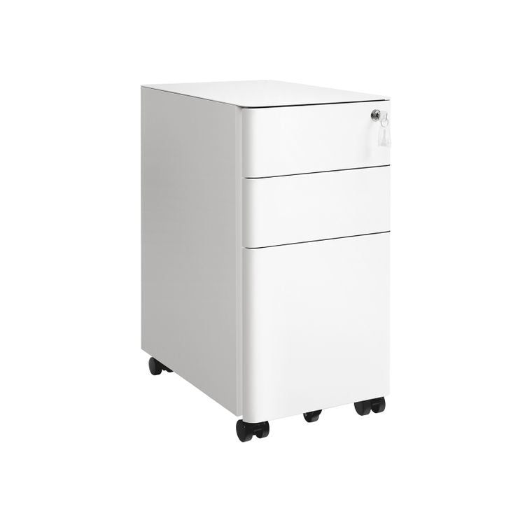 Songmics Schrank – Stahl, weiss, abschliessbar, 30 × 59,2 × 46 cm
