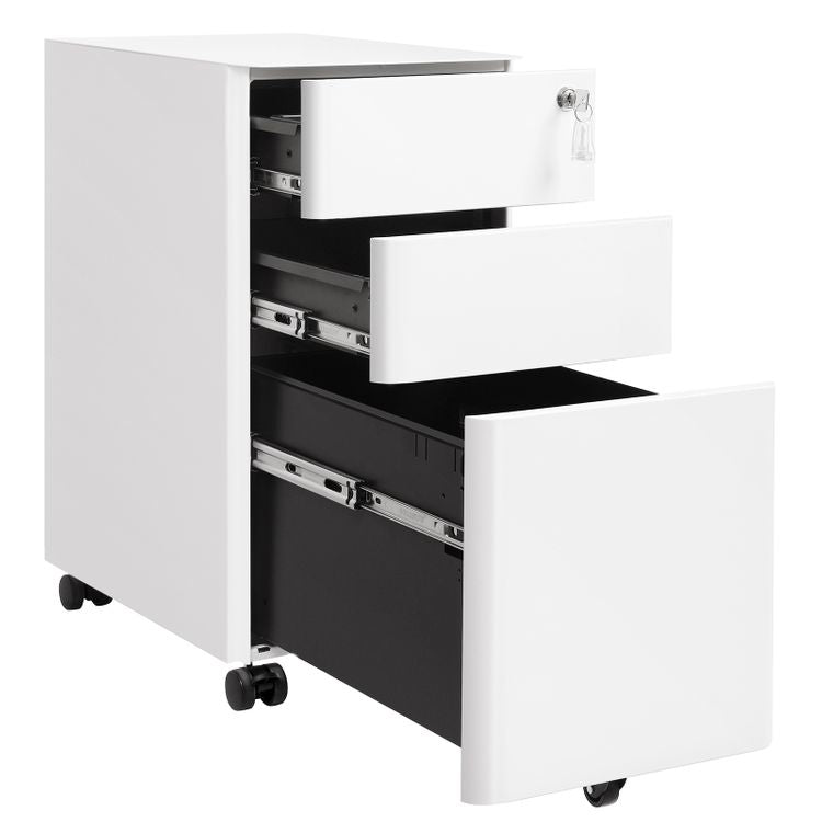 Songmics Schrank – Stahl, weiss, abschliessbar, 30 × 59,2 × 46 cm