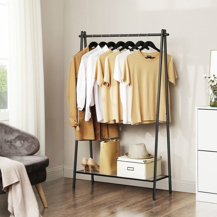 Songmics Garderobenständer – Stahl, Schwarz matt, 33,5 × 92,5 × 153 cm