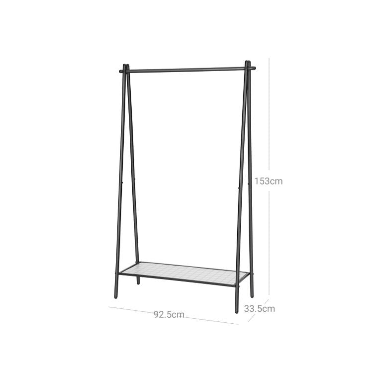 Songmics Garderobenständer – Stahl, Schwarz matt, 33,5 × 92,5 × 153 cm