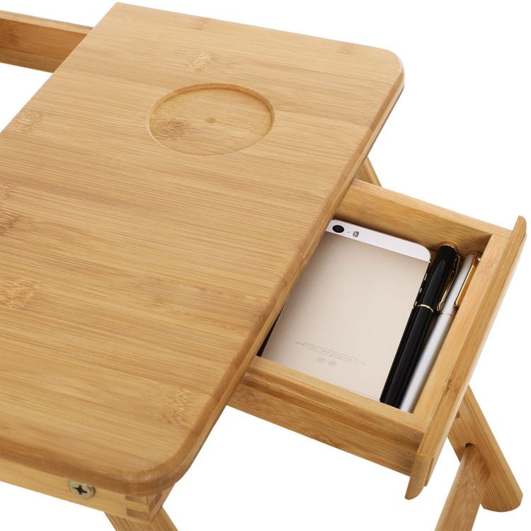 Songmics Laptop-Ständer – bis 15,6", Bambus, höhenverstellbar – Beige
