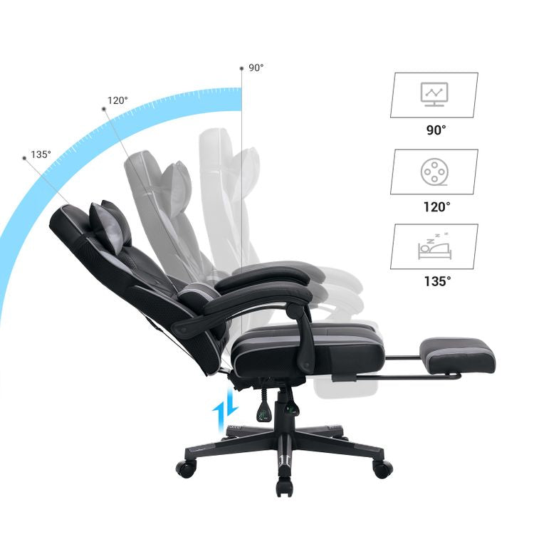 Songmics Bürostuhl – 150 kg, schwarz/grau