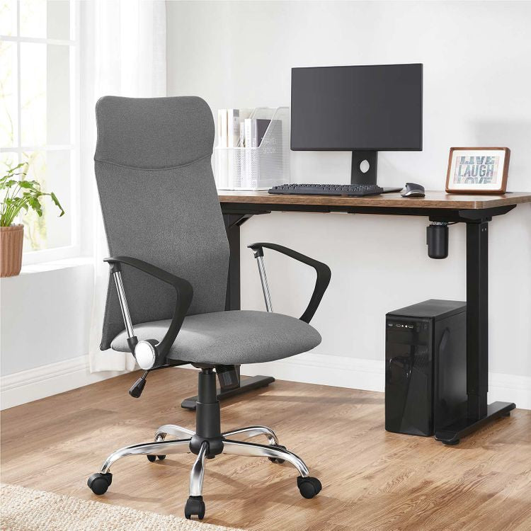 Songmics Bürostuhl – Sitzhöhe 46–56 cm, 120 kg, Grau