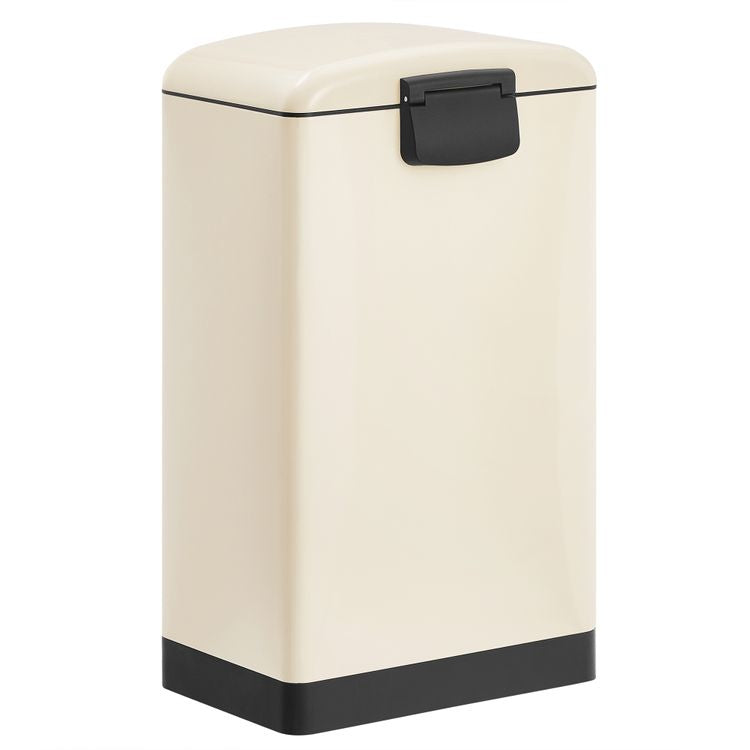 Songmics Abfallcontainer – 30 l – Stahl, creme – B × H × T 345 × 615 × 325 mm