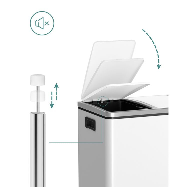 Songmics Treteimer LTB54WT – Stahl, Weiss