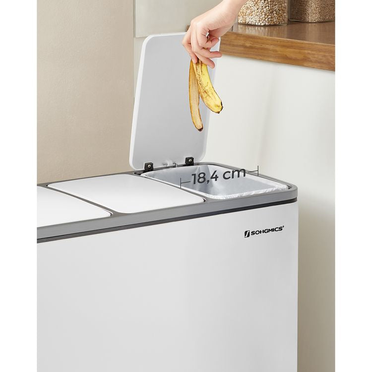 Songmics Treteimer LTB54WT – Stahl, Weiss