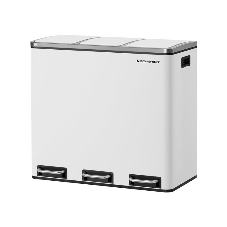 Songmics Treteimer LTB54WT – Stahl, Weiss