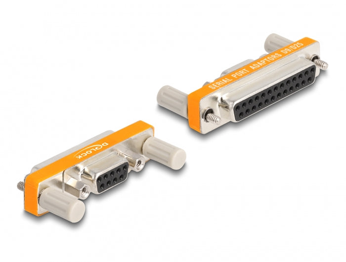 DeLOCK Seriell-Adapter – DB9 (RS-232) Buchse zu DB25 Buchse, goldbeschichtete Kontakte