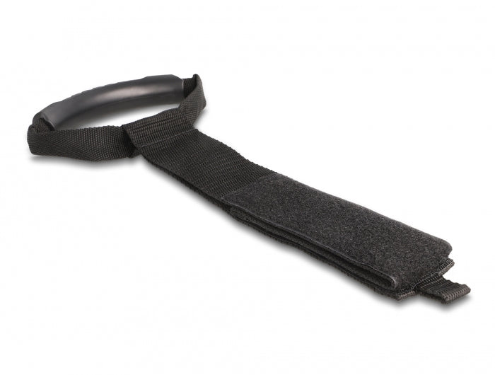 DeLOCK Klett-Kabelbinder – 50 mm × 0,56 m – Schwarz – Tragegriff, Nylon – 2er-Set
