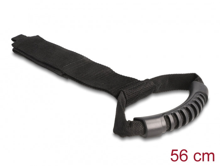 DeLOCK Klett-Kabelbinder – 50 mm × 0,56 m – Schwarz – Tragegriff, Nylon – 2er-Set