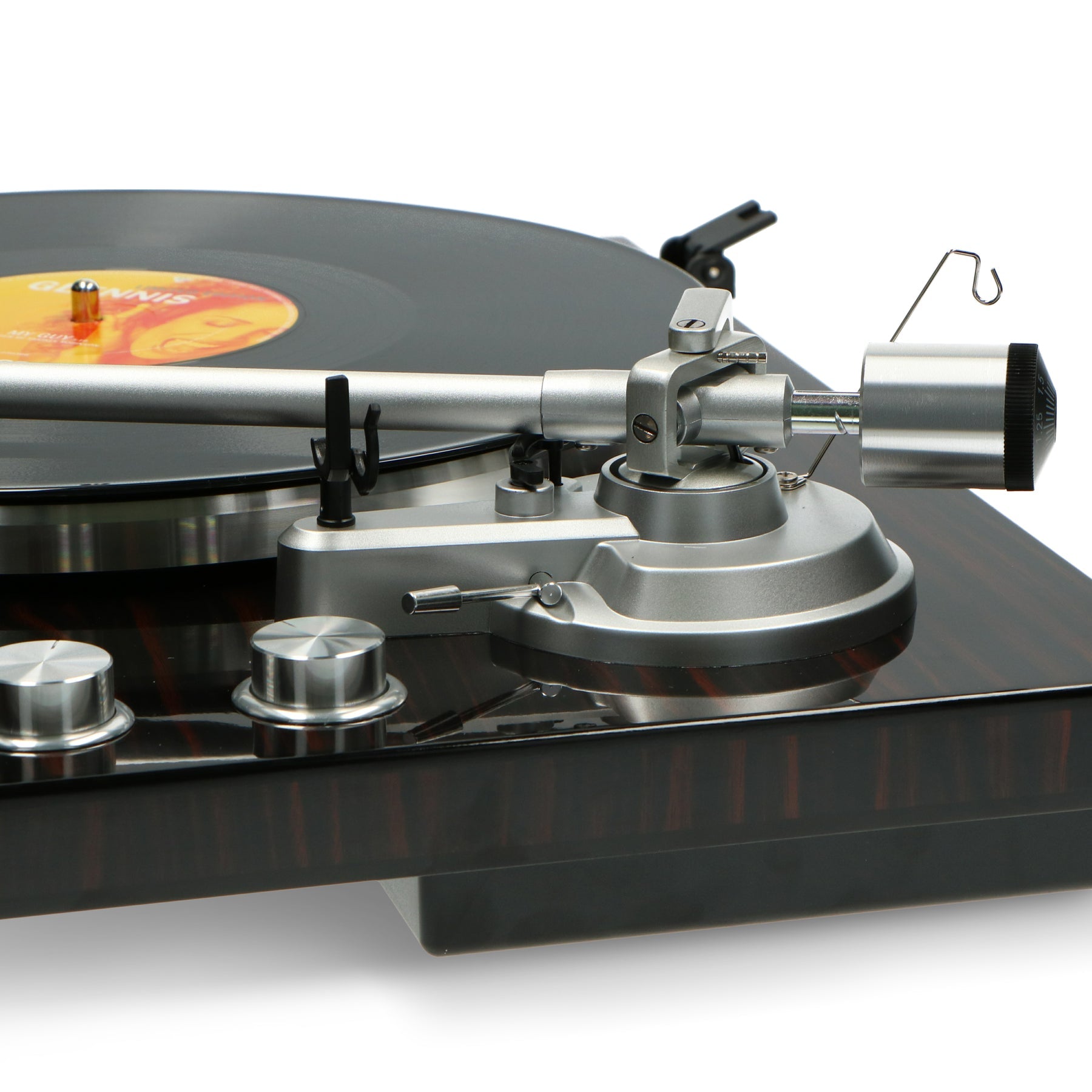 Lenco LBT-288WA – Plattenspieler (Riemenantrieb, manuell), Bluetooth, Phono-Vorverstärker, 33⅓/45 U/min – Schwarz/Braun
