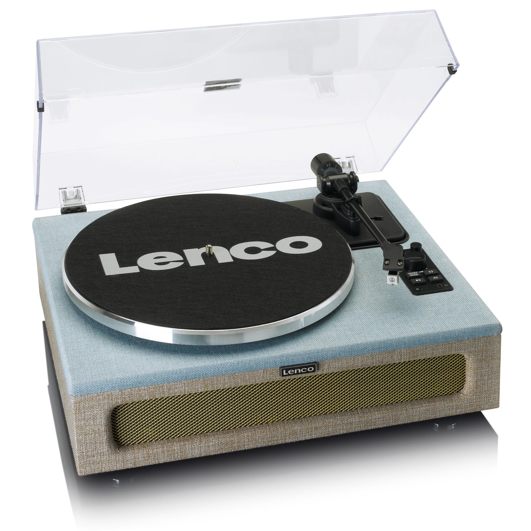 Lenco LS-440 – Plattenspieler (Riemenantrieb, Automatisch), Bluetooth, Phono-Vorverstärker, 33⅓/45 U/min – Blau/Beige