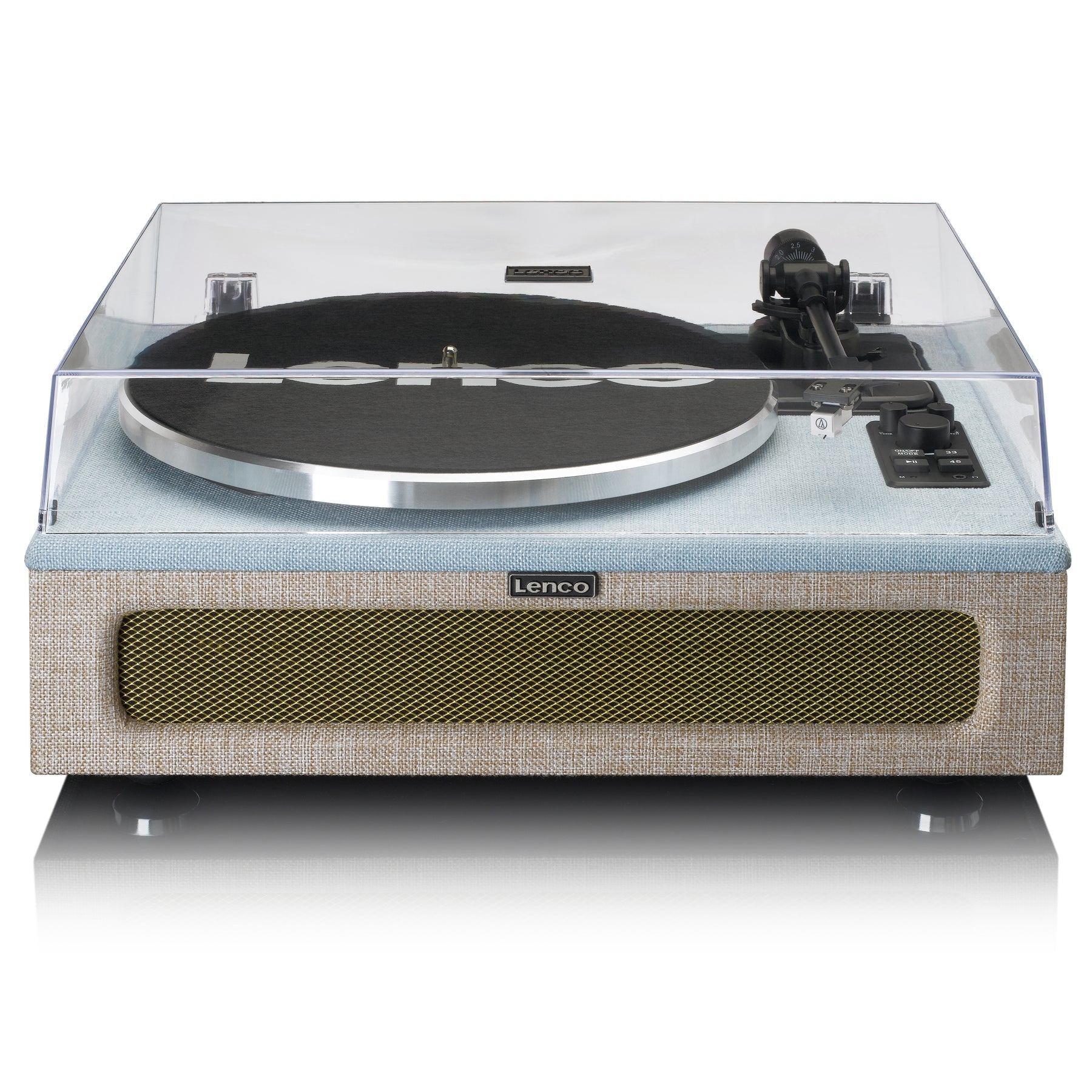 Lenco LS-440 – Plattenspieler (Riemenantrieb, Automatisch), Bluetooth, Phono-Vorverstärker, 33⅓/45 U/min – Blau/Beige