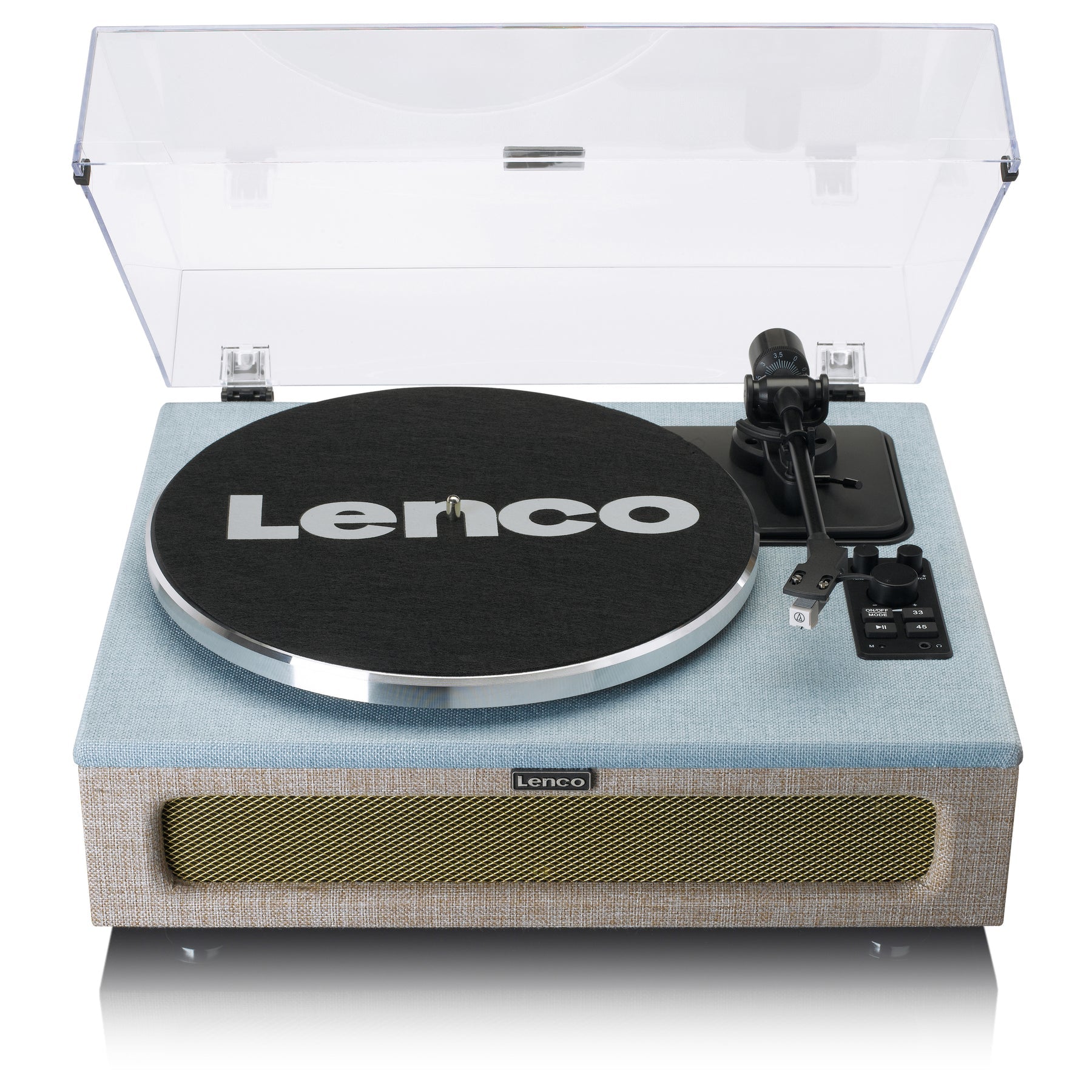 Lenco LS-440 – Plattenspieler (Riemenantrieb, Automatisch), Bluetooth, Phono-Vorverstärker, 33⅓/45 U/min – Blau/Beige
