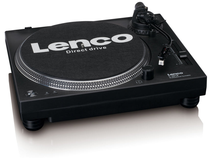 Lenco L-3818BK – Plattenspieler (Direktantrieb, automatisch), Phono-Vorverstärker, 33⅓/45 U/min – Schwarz