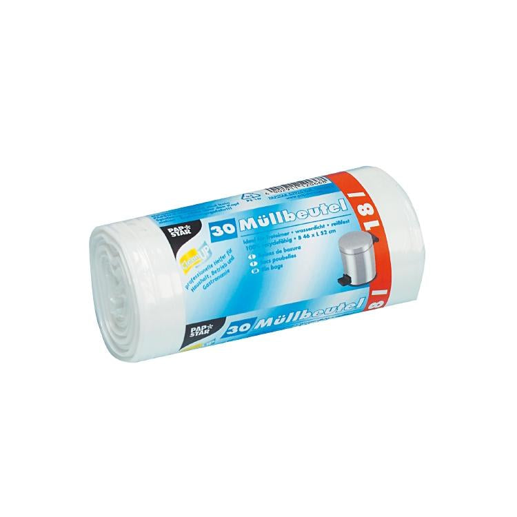 Weita Mehrzweckbeutel – 18 l, LDPE, weiss, 460 × 520 mm, 30 Stk