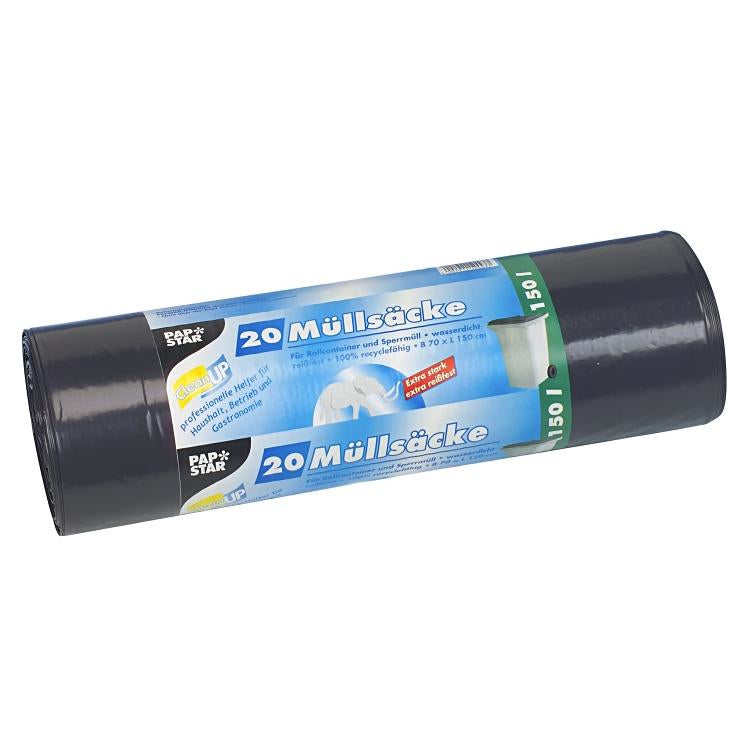 Weita Kehrichtsack – 150 l, LDPE, schwarz, 700 × 1'500 mm, 20 Stk