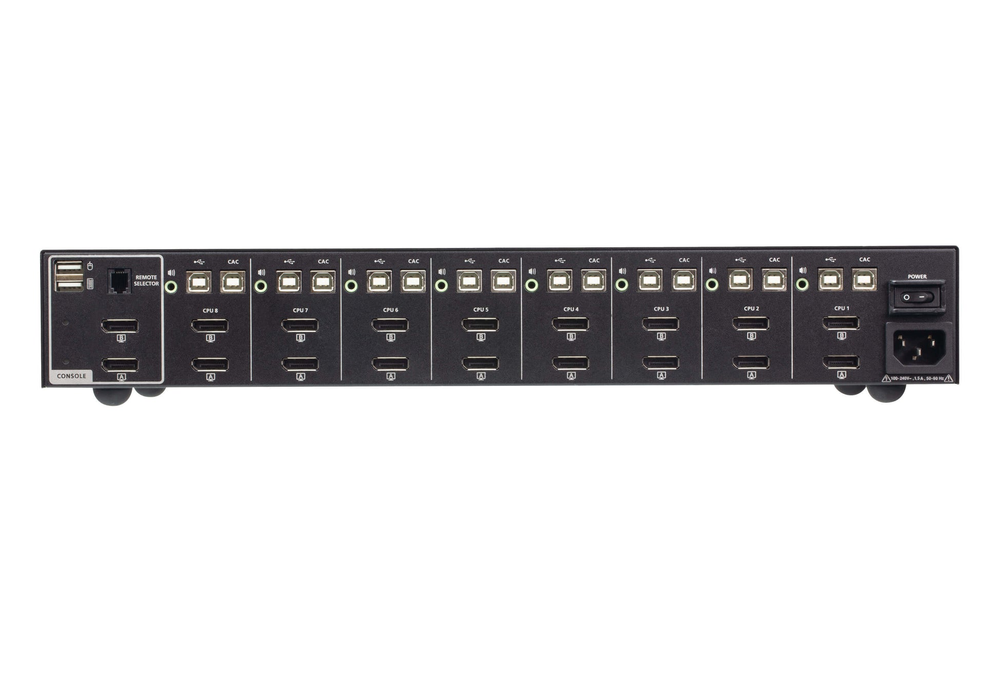 ATEN CS1148DP4C – 8-Port DP Dual-View Secure KVM-Switch – 4K/30 Hz, USB 2.0-Hub, Audio, NIAP/PP v4.0