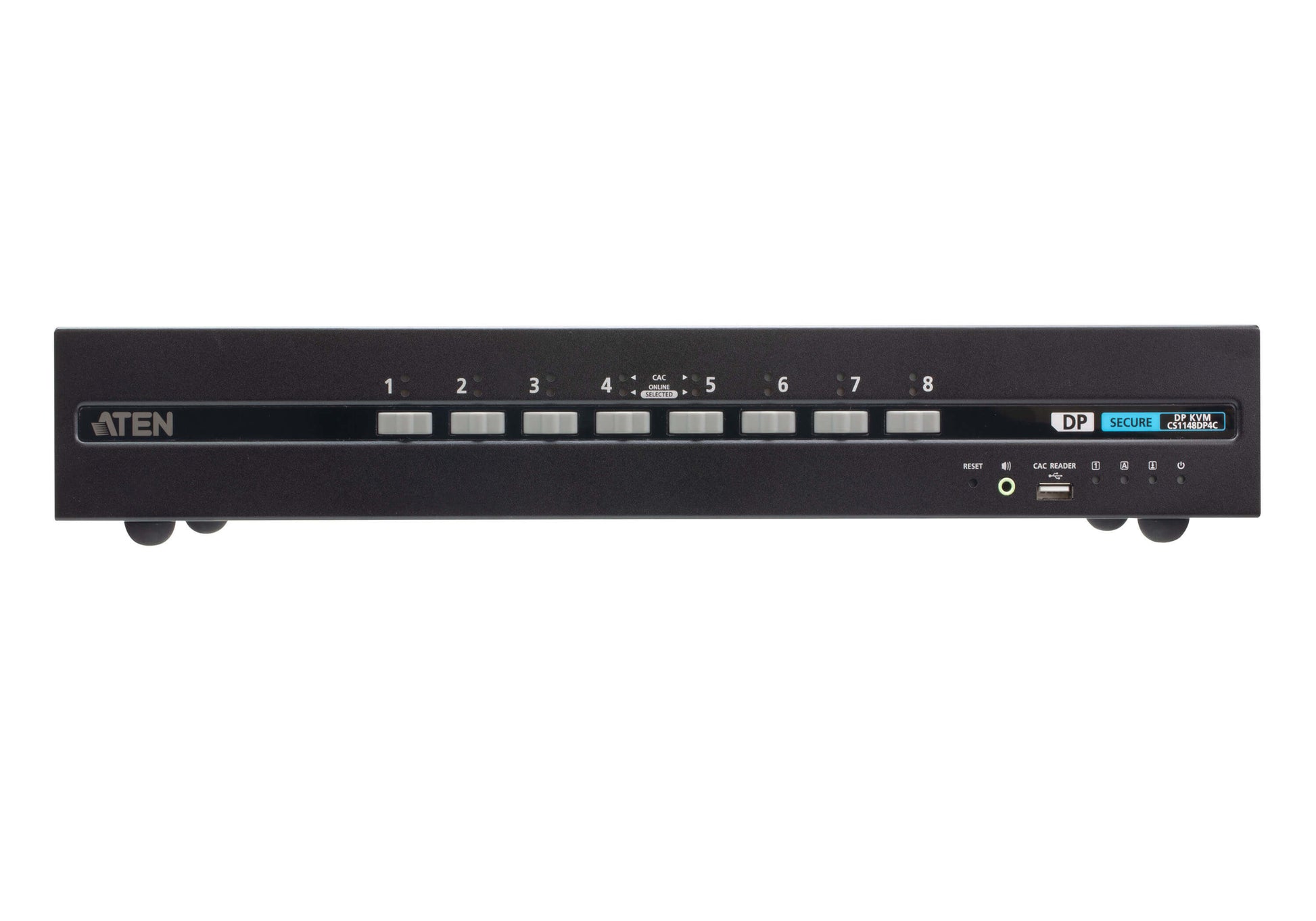 ATEN CS1148DP4C – 8-Port DP Dual-View Secure KVM-Switch – 4K/30 Hz, USB 2.0-Hub, Audio, NIAP/PP v4.0