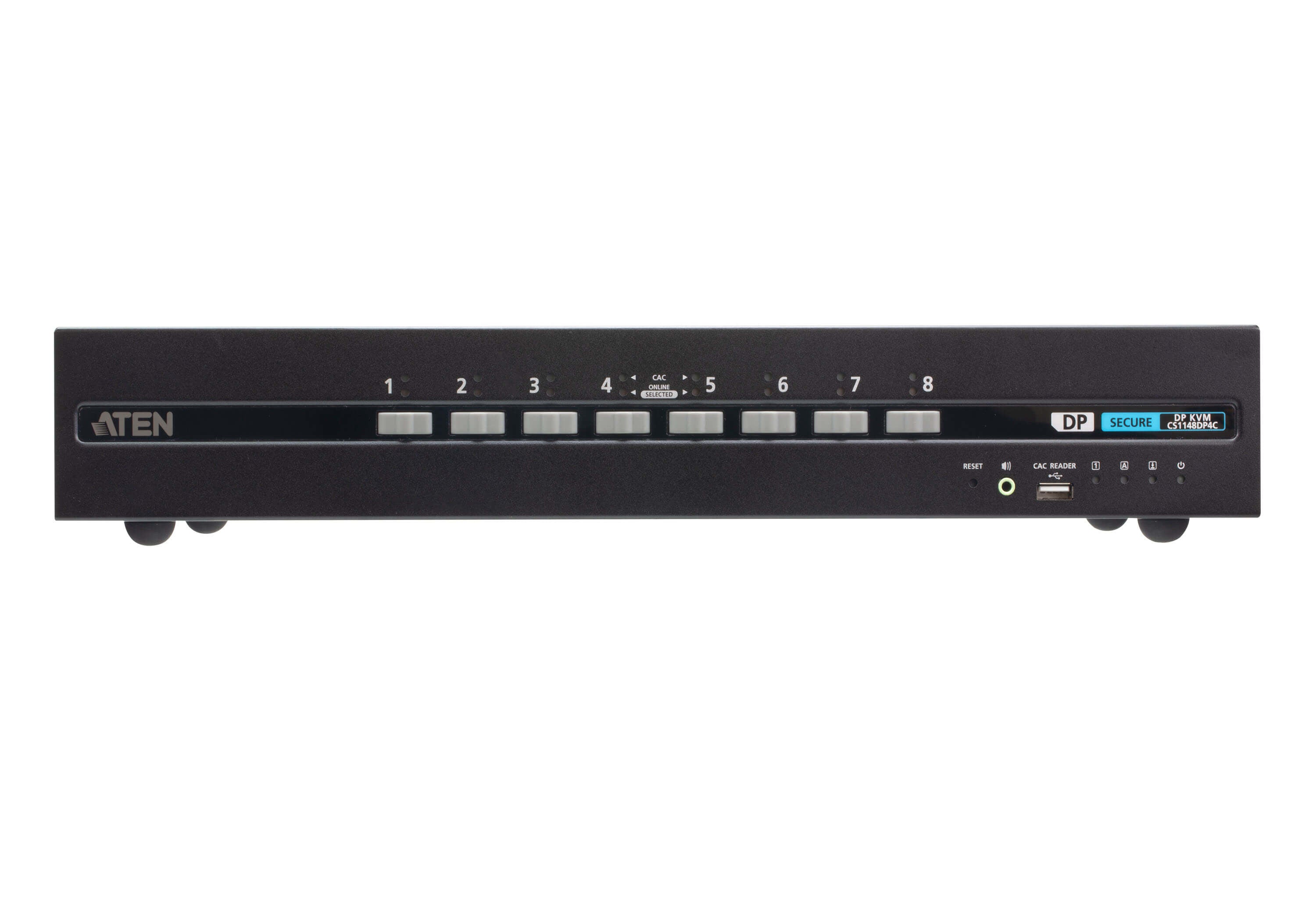 ATEN CS1148DP4C – 8-Port DP Dual-View Secure KVM-Switch – 4K/30 Hz, USB 2.0-Hub, Audio, NIAP/PP v4.0