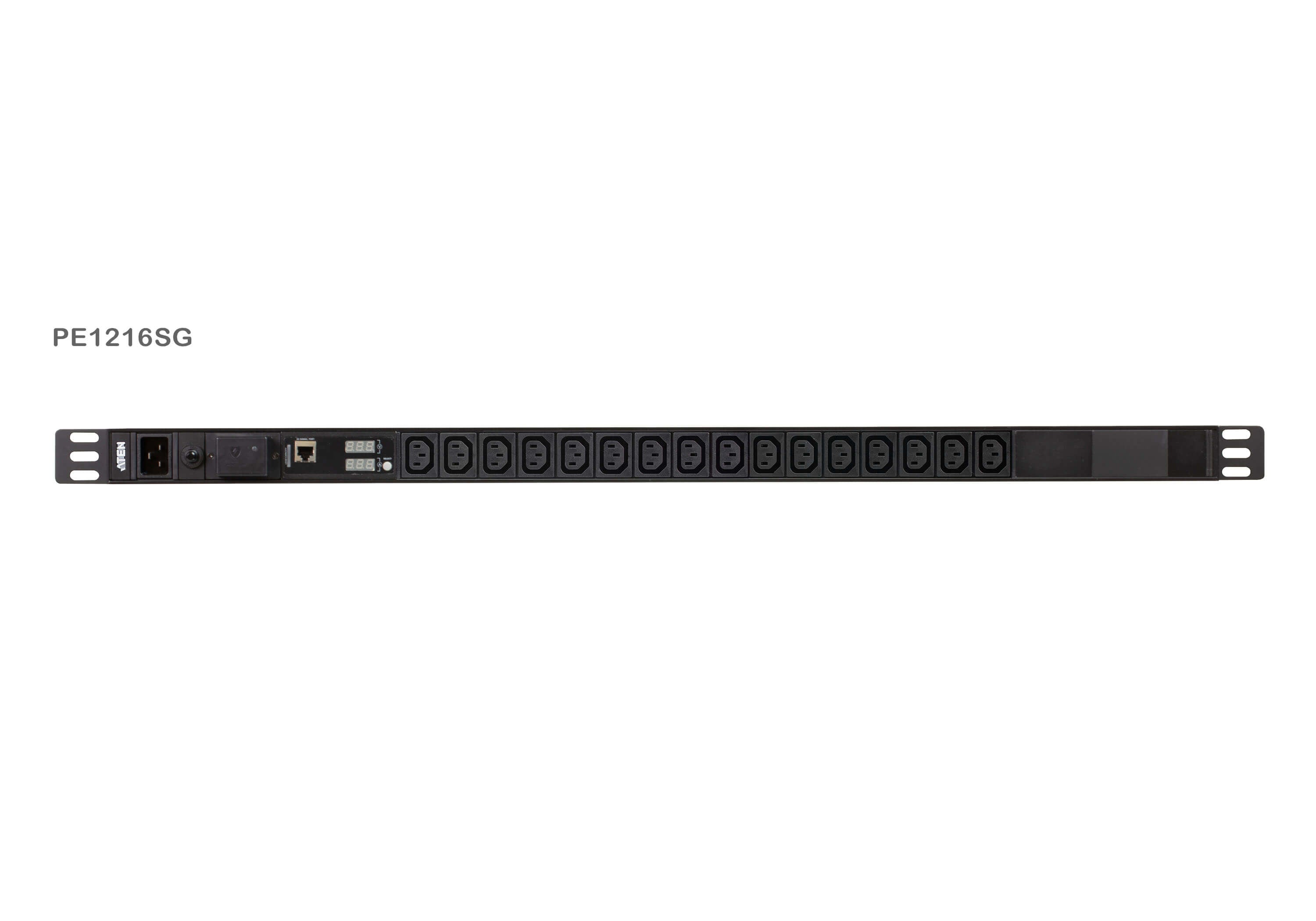 ATEN PE1216SG – Rack-PDU mit Messfunktion, 16× IEC C13, 16 A, IEC C20 Stecker, 0U vertikal, 3,8 kW