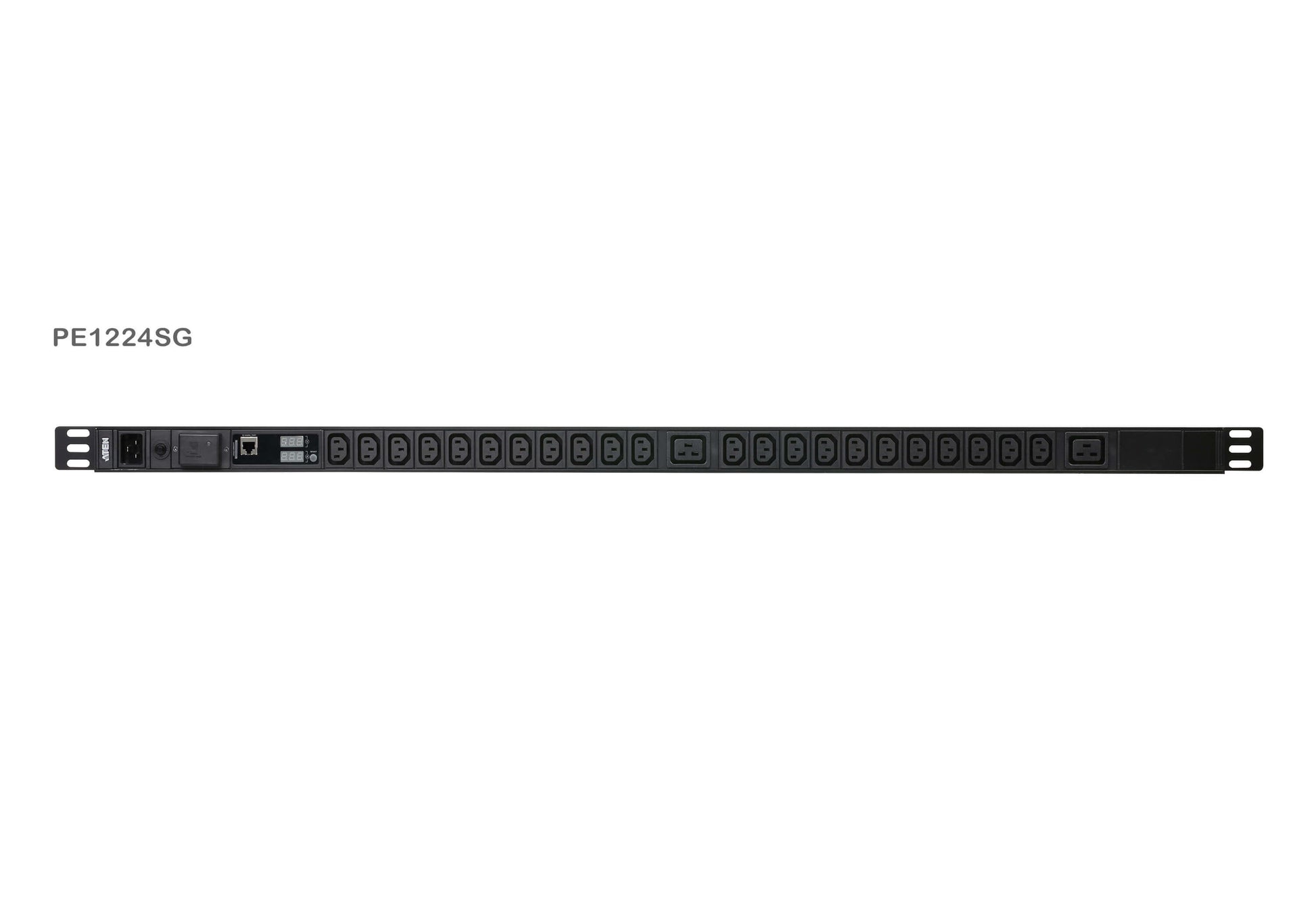 ATEN PE1224SG – Rack-PDU gemessen, 22× IEC C13 + 2× IEC C19, 16 A, IEC C20 Stecker, 0U vertikal, 3,8 kW