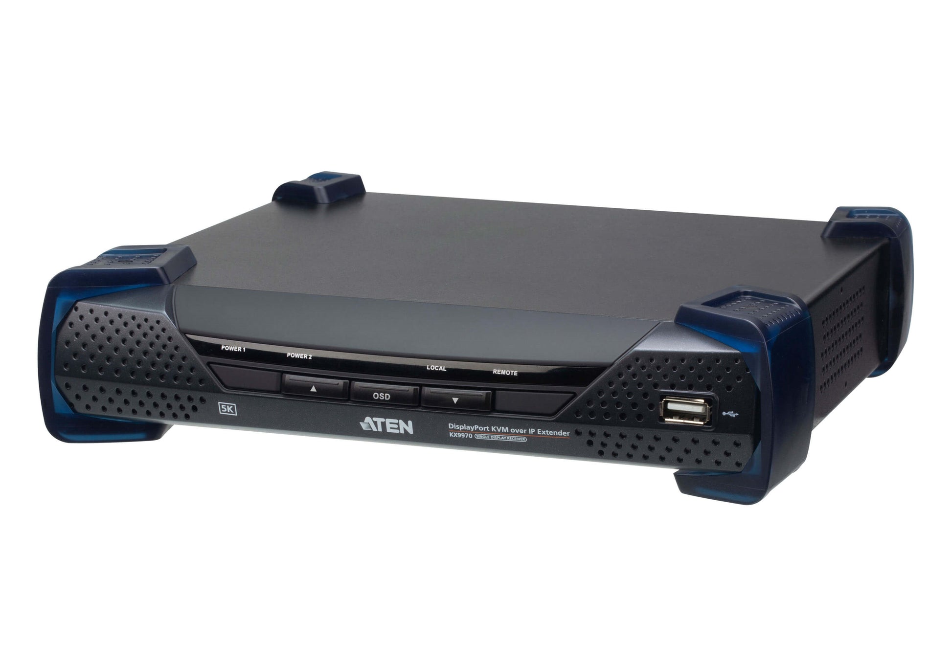 ATEN KX9970R – DisplayPort KVM over IP Empfänger, über IP, 1× DP, 2× SFP, 4× USB‑A, RS‑232, 5K@60 Hz, HDR
