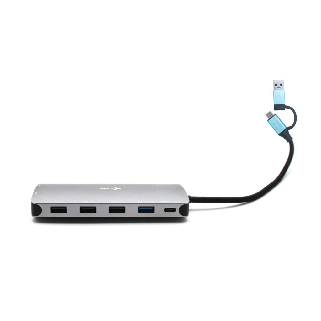 i-tec Metal Nano Dockingstation – USB-C, 2× HDMI, 1× VGA, 4× USB-A, 100 W PD, GbE, für Windows/Mac/Linux