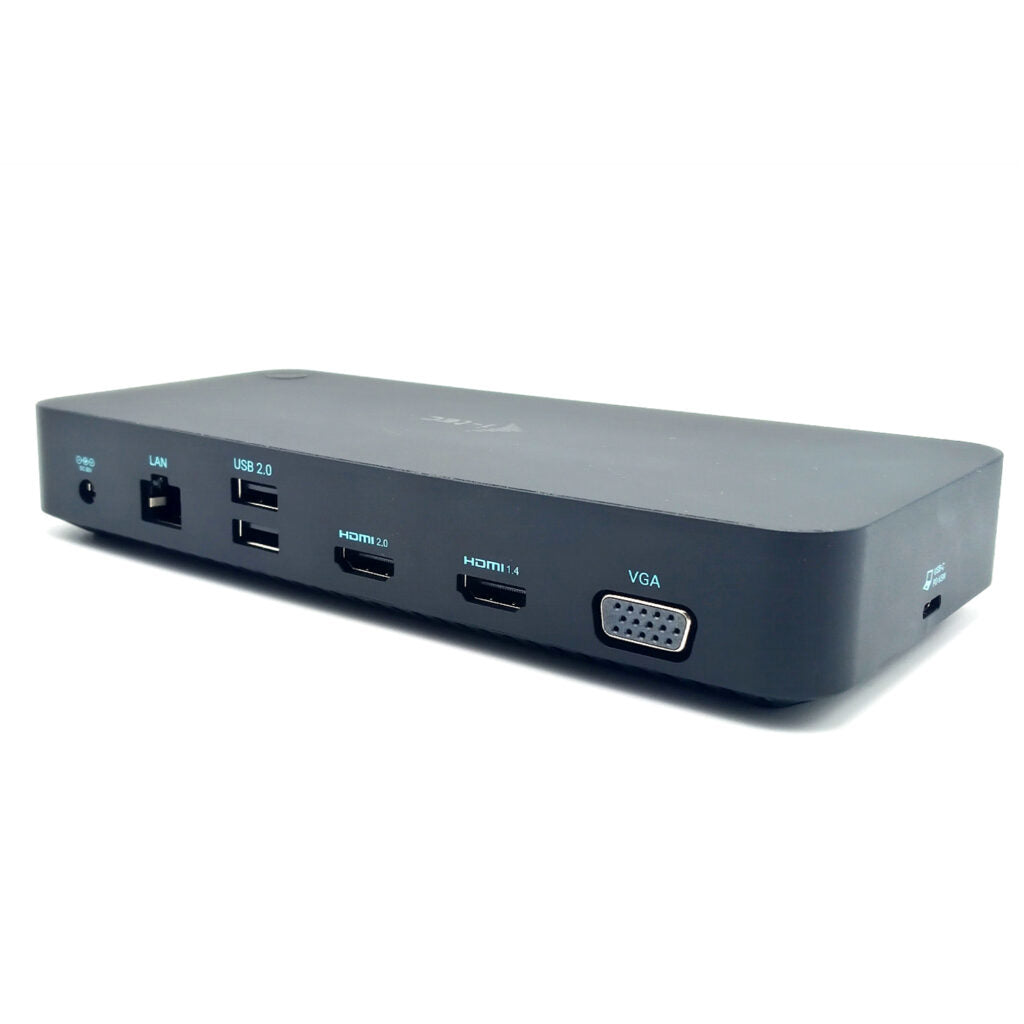 i-tec Dockingstation – USB-C, 2× HDMI, 1× VGA, 100 W PD, GbE, 3,5 mm Audio, für Windows/Mac/Android