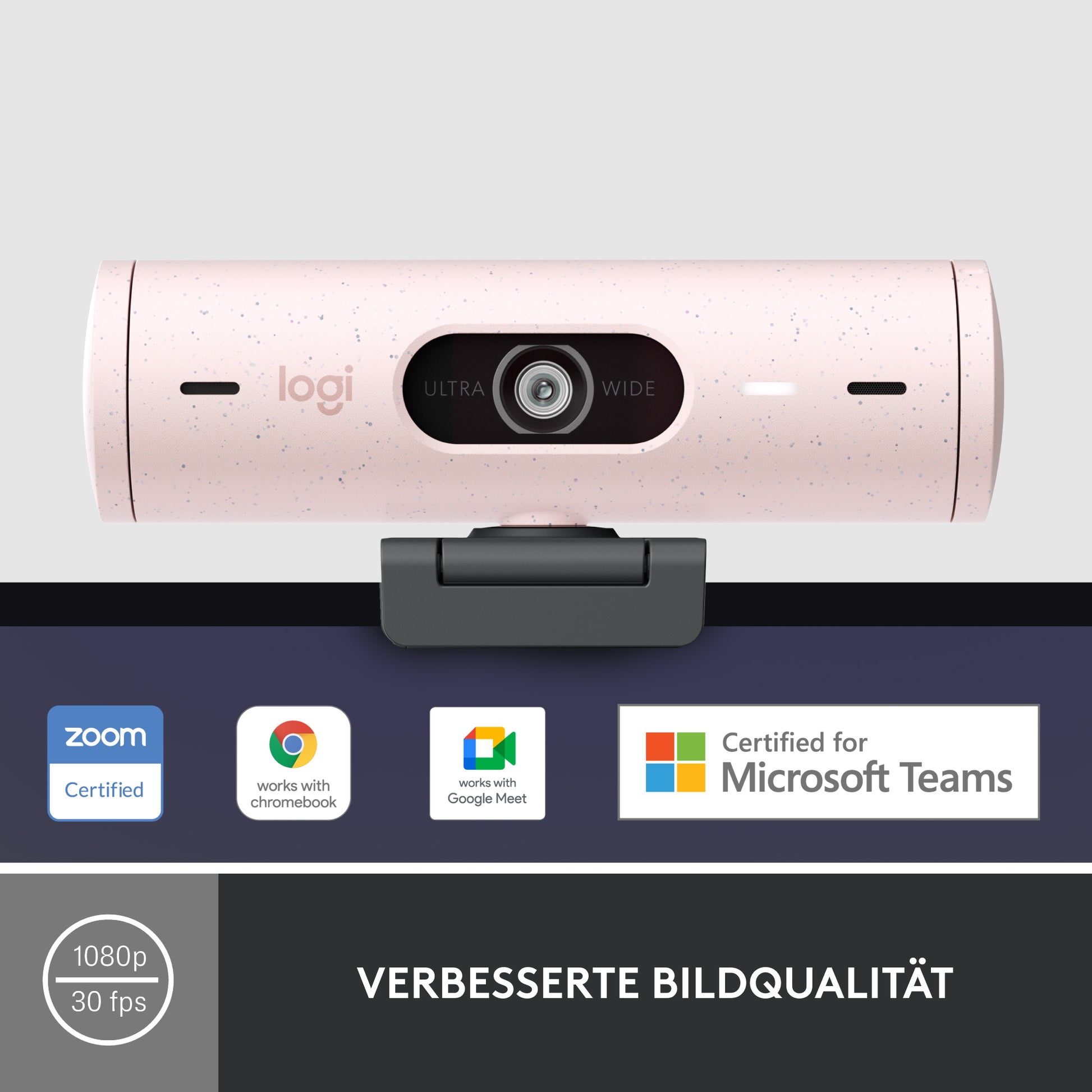 Logitech Brio 500 – Webcam – Rose