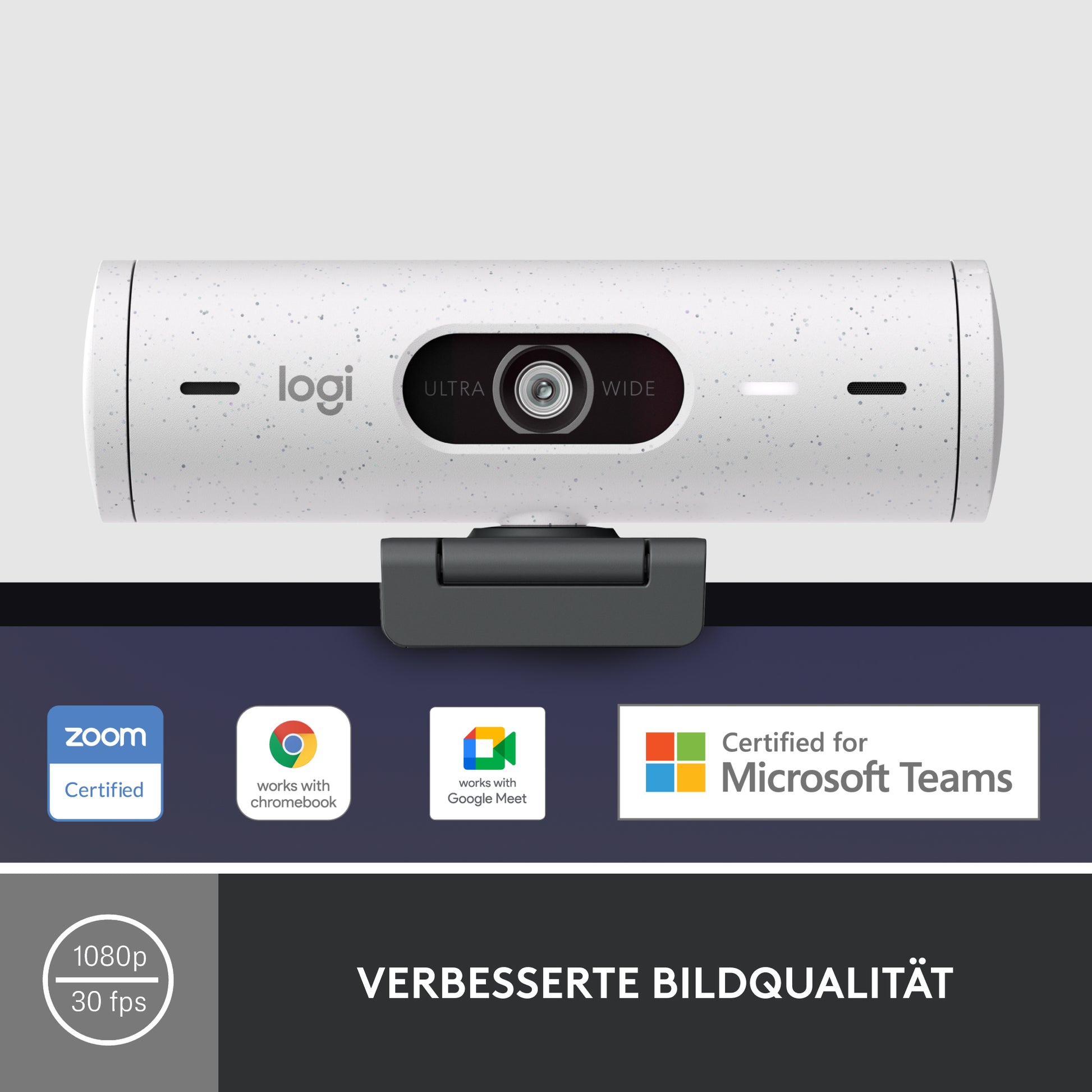 Logitech BRIO 500 – Webcam – Off-White