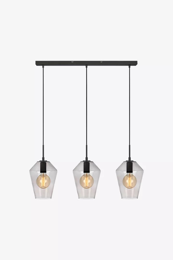 Markslöjd Retro Deckenleuchte – 78,5 × 18,5 × 35,5 cm, max. 3×60 W, nicht dimmbar, schwarz/smoke