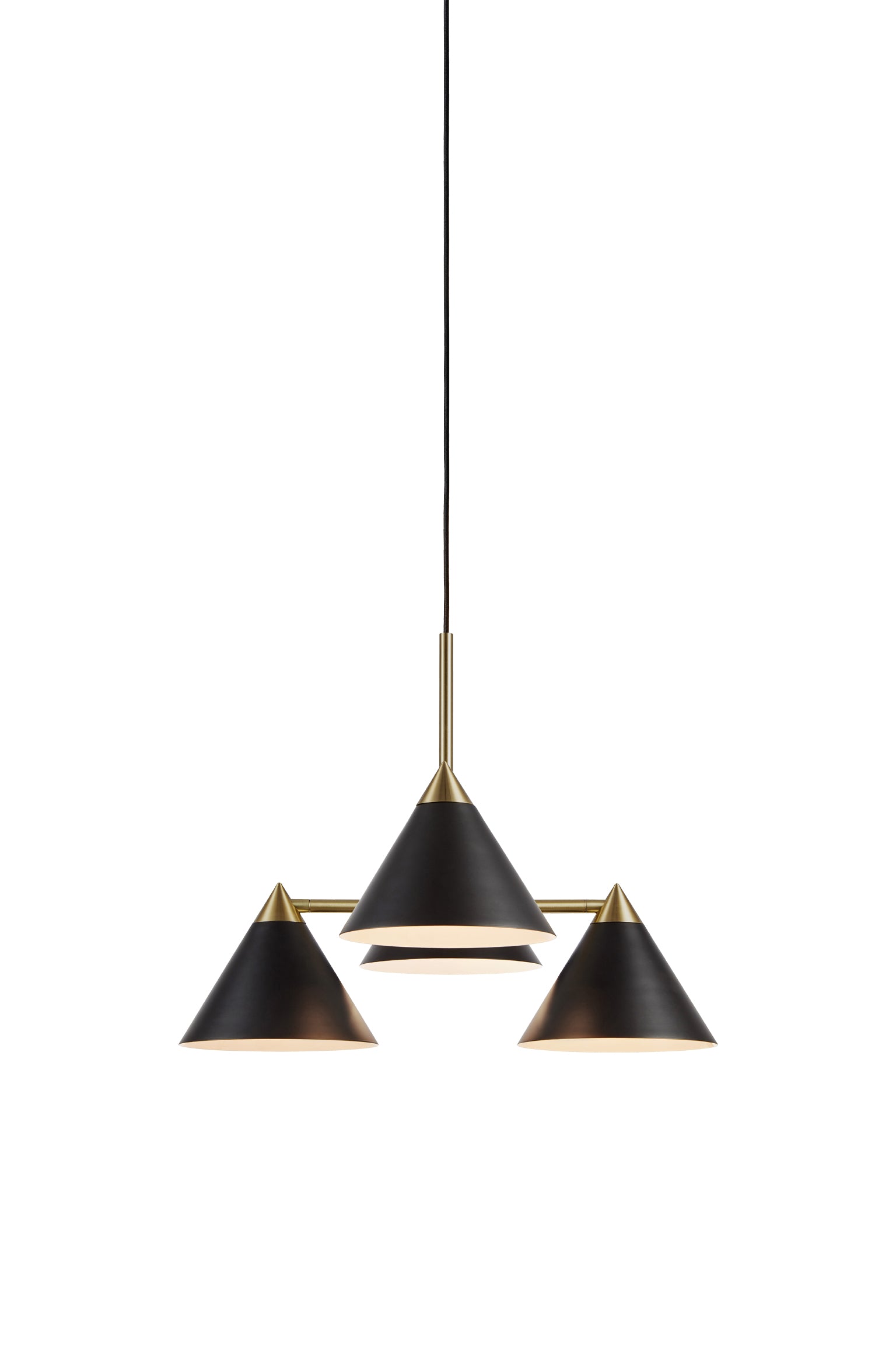 Markslöjd Pendelleuchte Klint – Ø 57 × 46 cm, 40 W, schwarz/gold, exkl. 4× E14, Pendellänge 1,5 m