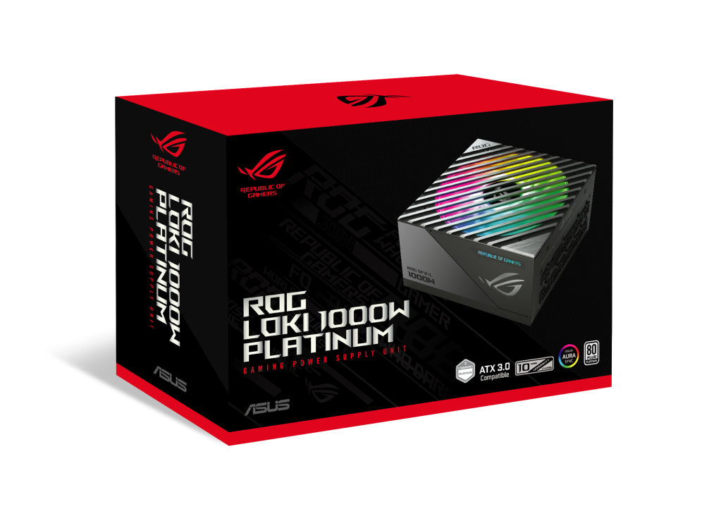 Asus Netzteil – 1000 W, Ausgangsanschlüsse 24-polig ATX, 3× 8-polig PCIe, Eingang 100–240 V – ROG Loki SFX‑L