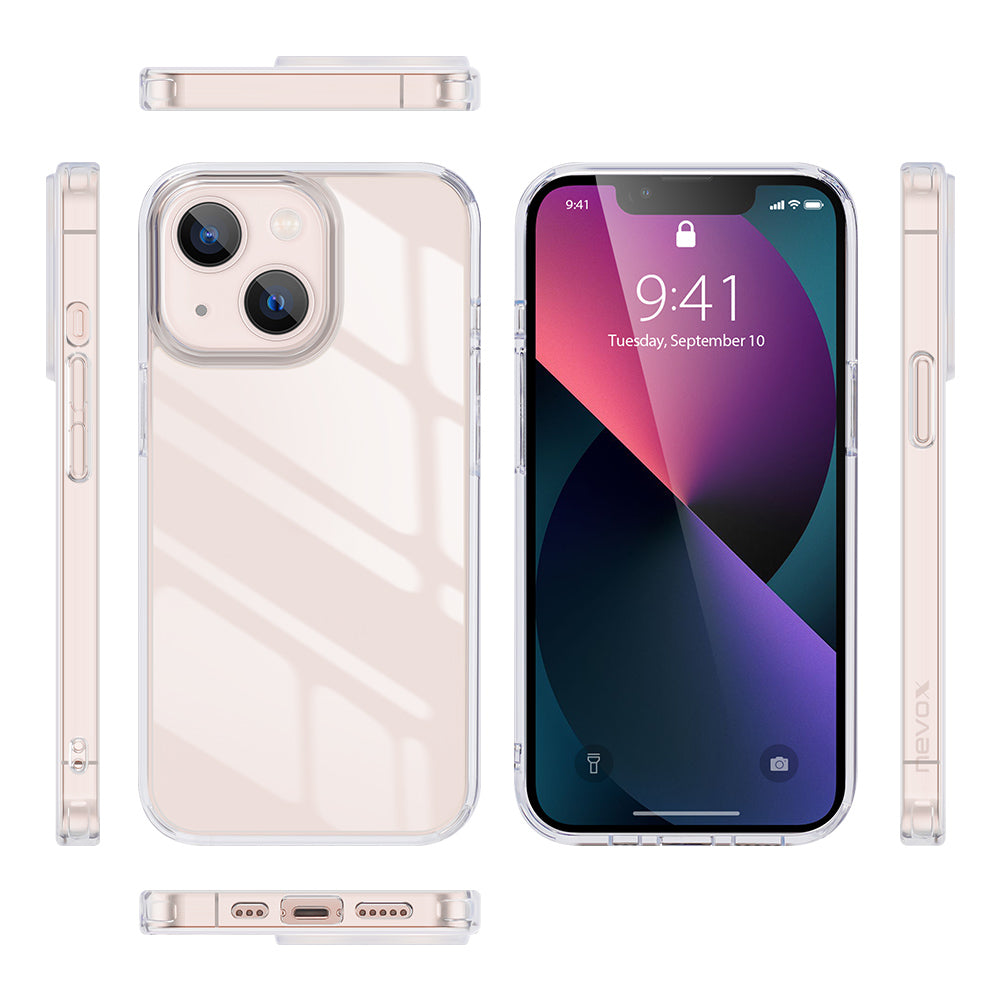 nevox StyleShell ShockFlex – Backcover – für Apple iPhone 14 Plus, PC+TPU, Transparent