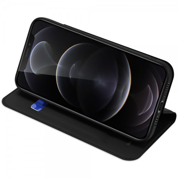 nevox Wallethülle – für Apple iPhone 14 Pro Max, mit Ständer, 1 Kartenfach, PU+TPU, Schwarz