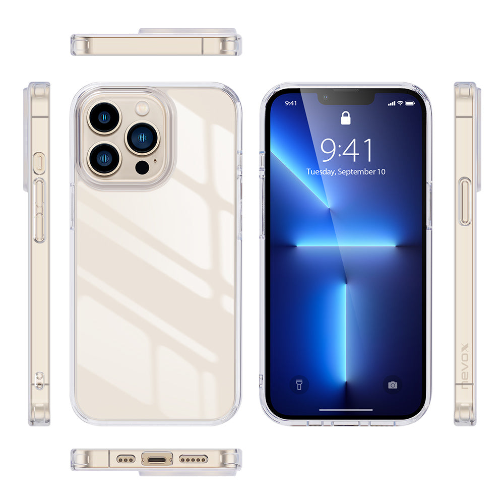 nevox StyleShell SHOCKFlex – Backcover – für Apple iPhone 15 Pro, PC+TPU, Transparent