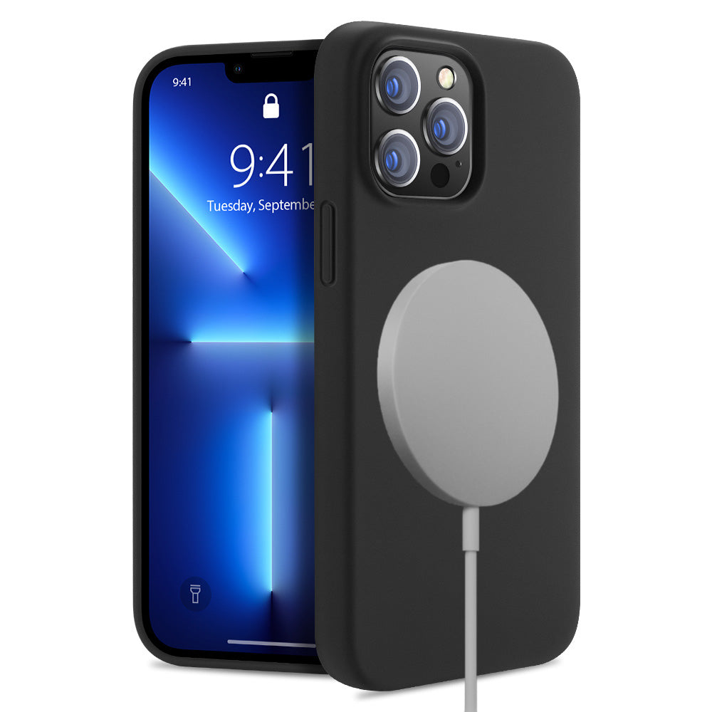Nevox StyleShell Shock – Backcover – für Apple iPhone 16 Pro, MagSafe, Silikon+PC+Mikrofaser, Schwarz