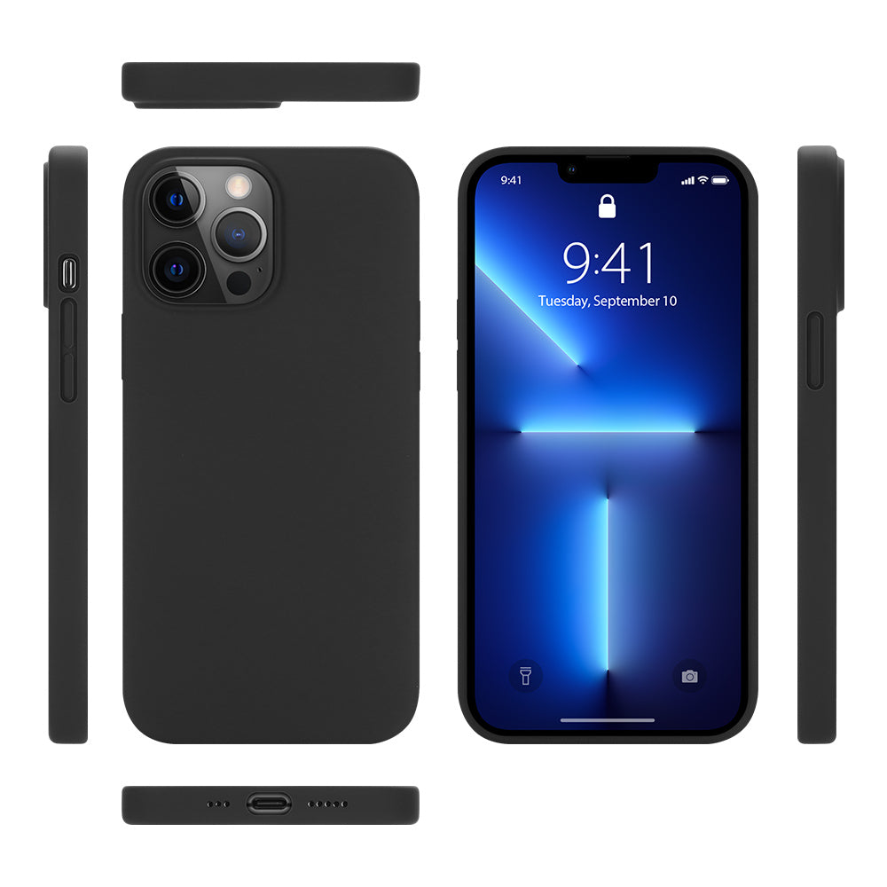 Nevox StyleShell Shock – Backcover – für Apple iPhone 16 Pro, MagSafe, Silikon+PC+Mikrofaser, Schwarz